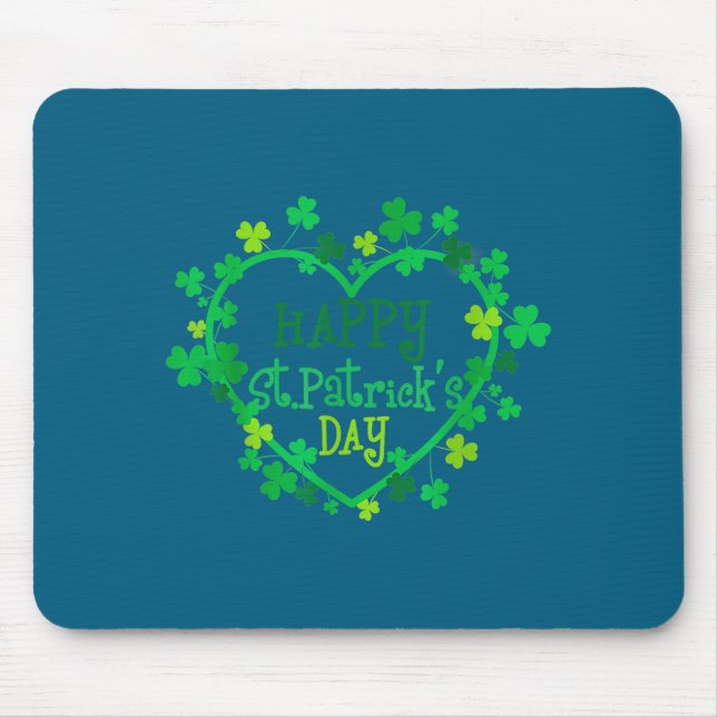 Happy St. Patrick's Day Funny Saint Patrick Irish  Mouse Mat (Front)