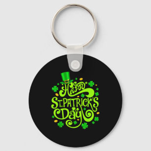 Happy st patricks day funny shamrock irish men key ring
