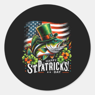 Happy St Patrick's Day Funny St Patricks Day B Fis Classic Round Sticker