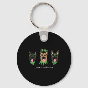Happy St Patricks Day German Shepherd Dogs Cute Do Key Ring