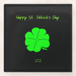 Happy St. Patrick's Day Glass Coaster