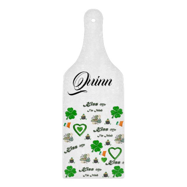 Happy St. Patrick's Day Glass Cutting Board (Front)
