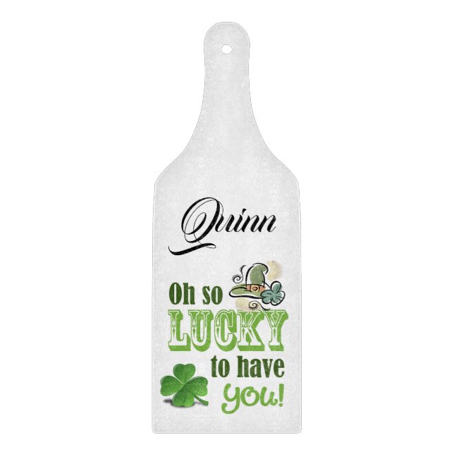 Happy St. Patrick's Day Glass Cutting Board (Front)