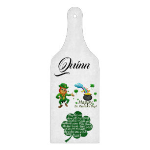 Happy St. Patrick's Day Glass Cutting Board