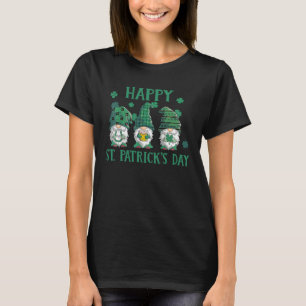 Happy St Patricks Day Gnomes Holing Shamrock Horse T-Shirt