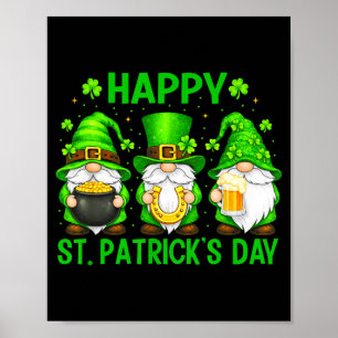Happy st patricks day gnomes saint paddys men wome poster