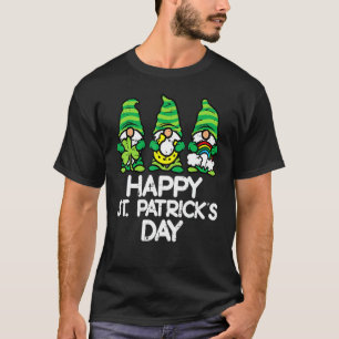 Happy St Patricks Day Gnomes Saint Paddys Pattys W T-Shirt