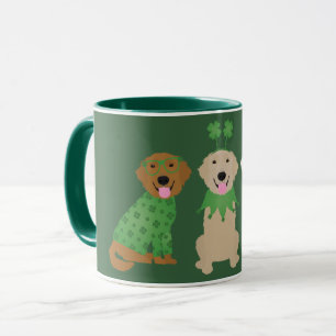 Happy St Patricks Day Golden Retriever Dogs Mug