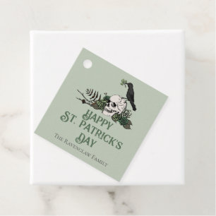 Happy St Patrick's Day Goth Irish Skull Favour Tags
