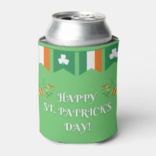 Happy St. Patrick's Day Green Can Cooler