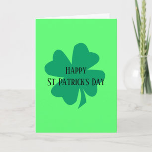 Happy St Patrick's Day Green Irish Shamrock 2025  Card