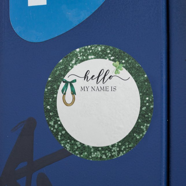 Happy St. Patrick's Day Green Party Clover  Classic Round Sticker (Creator Uploaded)