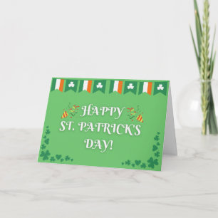 Happy St. Patrick's Day Green Shamrock Card
