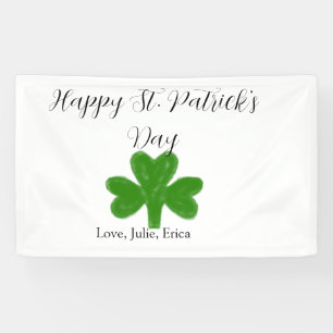 Happy St. Patrick's day green shamrock name Banner