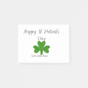 Happy St. Patrick's day green shamrock name Post-it Notes