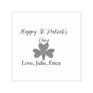 Happy St. Patrick's day green shamrock name Self-inking Stamp