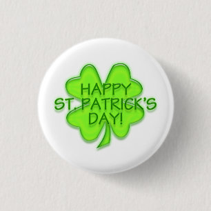 Happy St. Patrick's Day Green Shamrock Pin