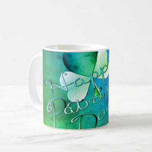 "Happy St. Patrick's Day" Hand-written W/Shamrock Coffee Mug