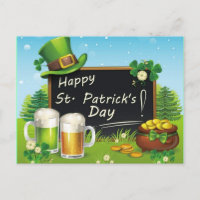 Happy St. Patrick's Day hat postcard