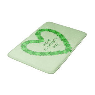 Happy St. Patricks Day Heart Bath Mat