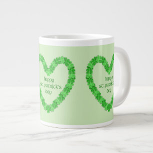 Happy St. Patricks Day Heart Large Coffee Mug