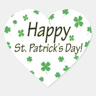 Happy St Patricks Day Heart Sticker