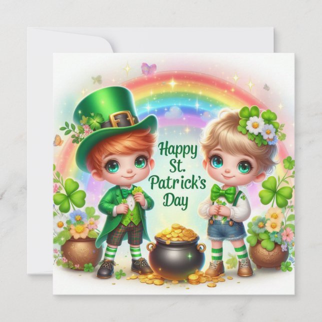 Happy St Patrick's Day Holiday Card (Front)