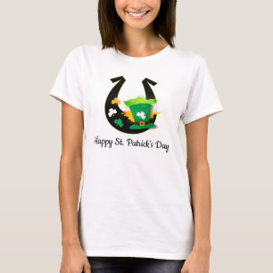 Happy St Patrick's day horseshoe T-shirt