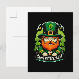 Happy St Patricks Day Invitation Postcard