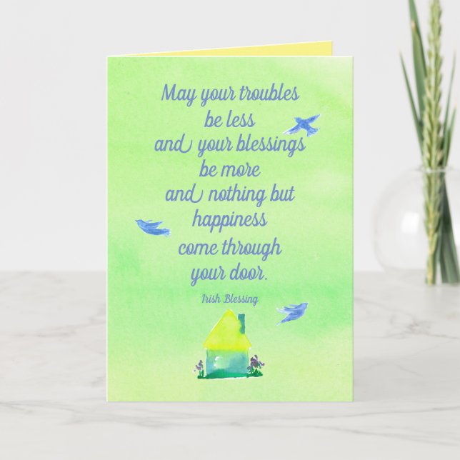 Happy St. Patrick's Day Irish Blessing Home Birds Card (Front)