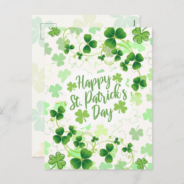 Happy St. Patrick's Day Irish Blessings Holiday Postcard (Front/Back)