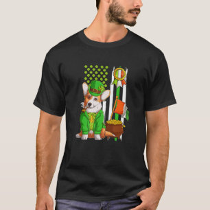 Happy St Patrick's Day Irish Corgi Dog In Leprecha T-Shirt