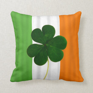 Happy St. Patrick's Day Irish Flag Shamrock Clover Cushion