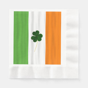 Happy St. Patrick's Day Irish Flag Shamrock Paddy Napkin