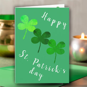 Happy St. Patricks Day Irish Green Shamrock Clover Card