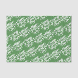 Happy St Patricks Day Irish Green Shamrock Custom Tissue Paper