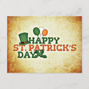 Happy St. Patrick's Day Irish Hat Postcard