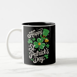 Happy St Patrick's Day Irish Heritage St Patty's  Two-Tone Coffee Mug