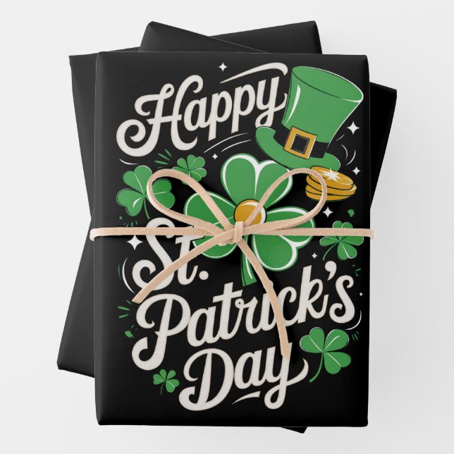 Happy St Patrick's Day Irish Heritage St Patty's  Wrapping Paper Sheet (In situ)
