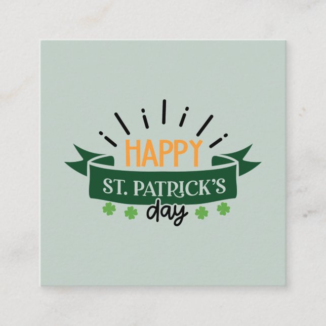 Happy St. Patrick's Day Irish Pride Shamrock Lucky Calling Card (Front)