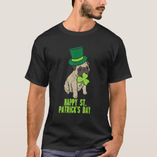 Happy St Patricks Day Irish Pug Dog Cute Saint Pad T-Shirt