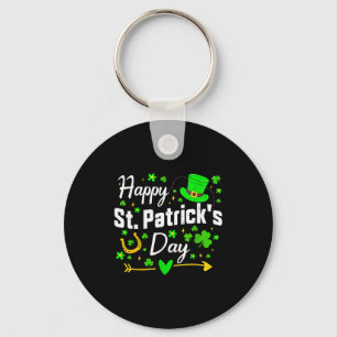 Happy st patrick's day irish shamrock men women key ring