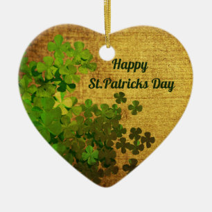 Happy St.Patrick's Day,irish shamrocks Ceramic Tree Decoration