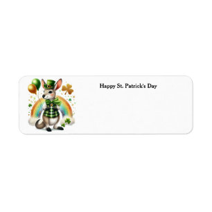 Happy St. Patrick's Day Kangaroo address label