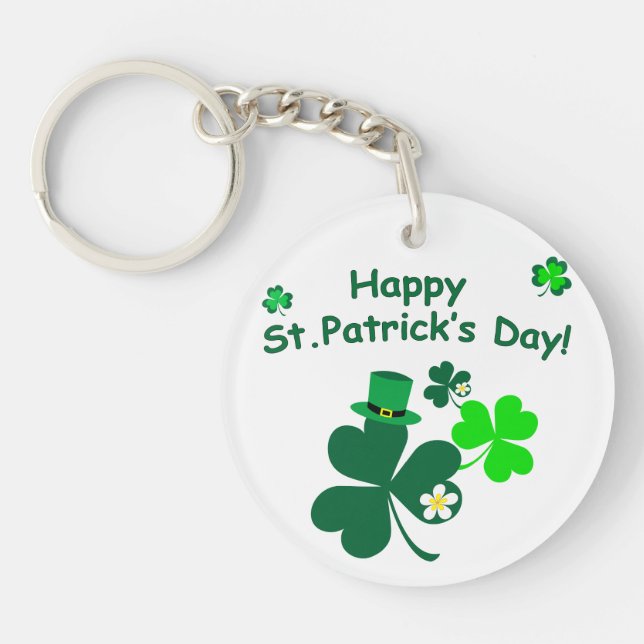 Happy St. Patrick's Day Key Ring (Front)