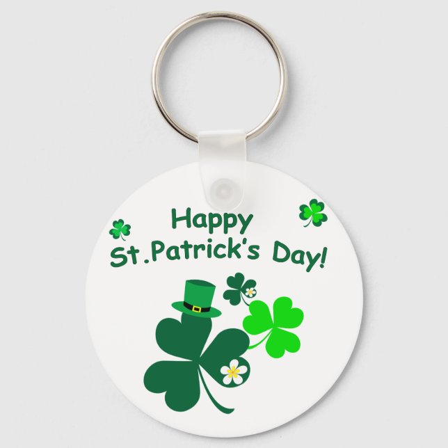 Happy St. Patrick's Day Key Ring (Front)