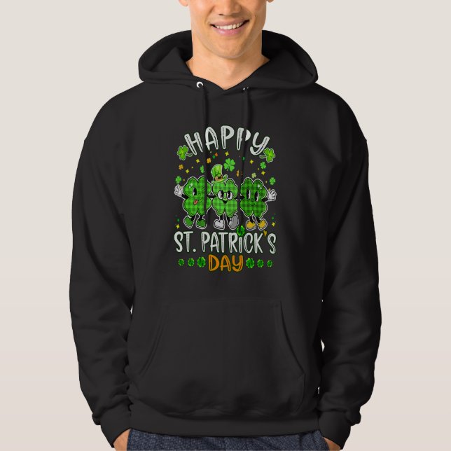 Happy St Patricks day Kid Buffalo Green Plaid Luck Hoodie (Front)