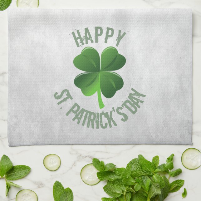 Happy St. Patrick's Day Kitchen Towel (Folded)