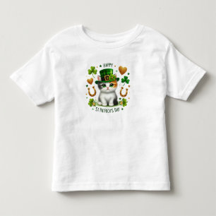 Happy St. Patrick's Day Kitten Toddler T-Shirt