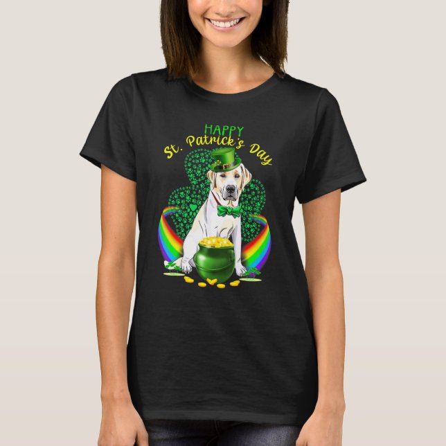 Happy St Patricks Day Labrador Leprechaun Hat Sham T-Shirt (Front)